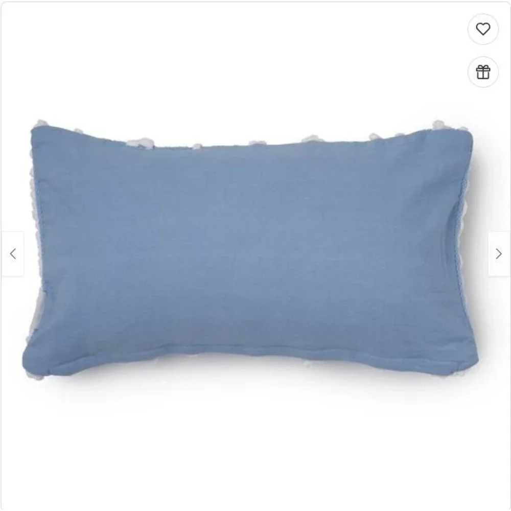 Martha Stewart Bryce Chenille Oblong Decorative Pillow Cover - Powder Blue